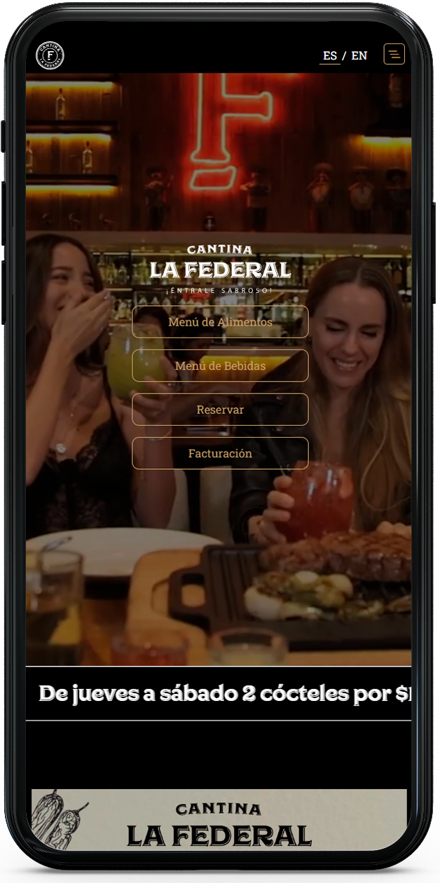 Diseño mobile Cantina La Federal