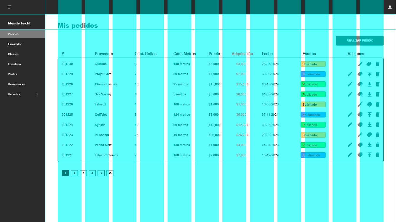 Diseño UI Monde textíl